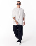 Embroidery Mandala White Oversized T-shirt (10)