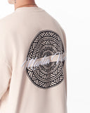 Mandala Shining Print with 3D Embroidery T-shirt Beige (3)