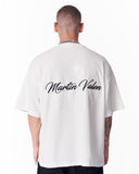 Mandala Shining Print with 3D Embroidery T-shirt White (4)