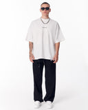Gothic Depth Applique Patch White Oversized T-shirt (11)
