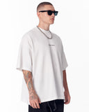 Gothic Depth Applique Patch White Oversized T-shirt (4)