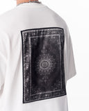 Gothic Depth Applique Patch White Oversized T-shirt