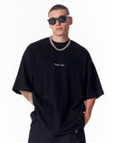 Mandala Shining Print with 3D Embroidery T-shirt Black (6)