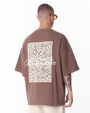 Applique Lace 3D Embroidery T-shirt Brown (7)