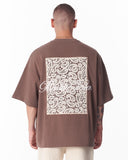 Applique Lace 3D Embroidery T-shirt Brown (2)