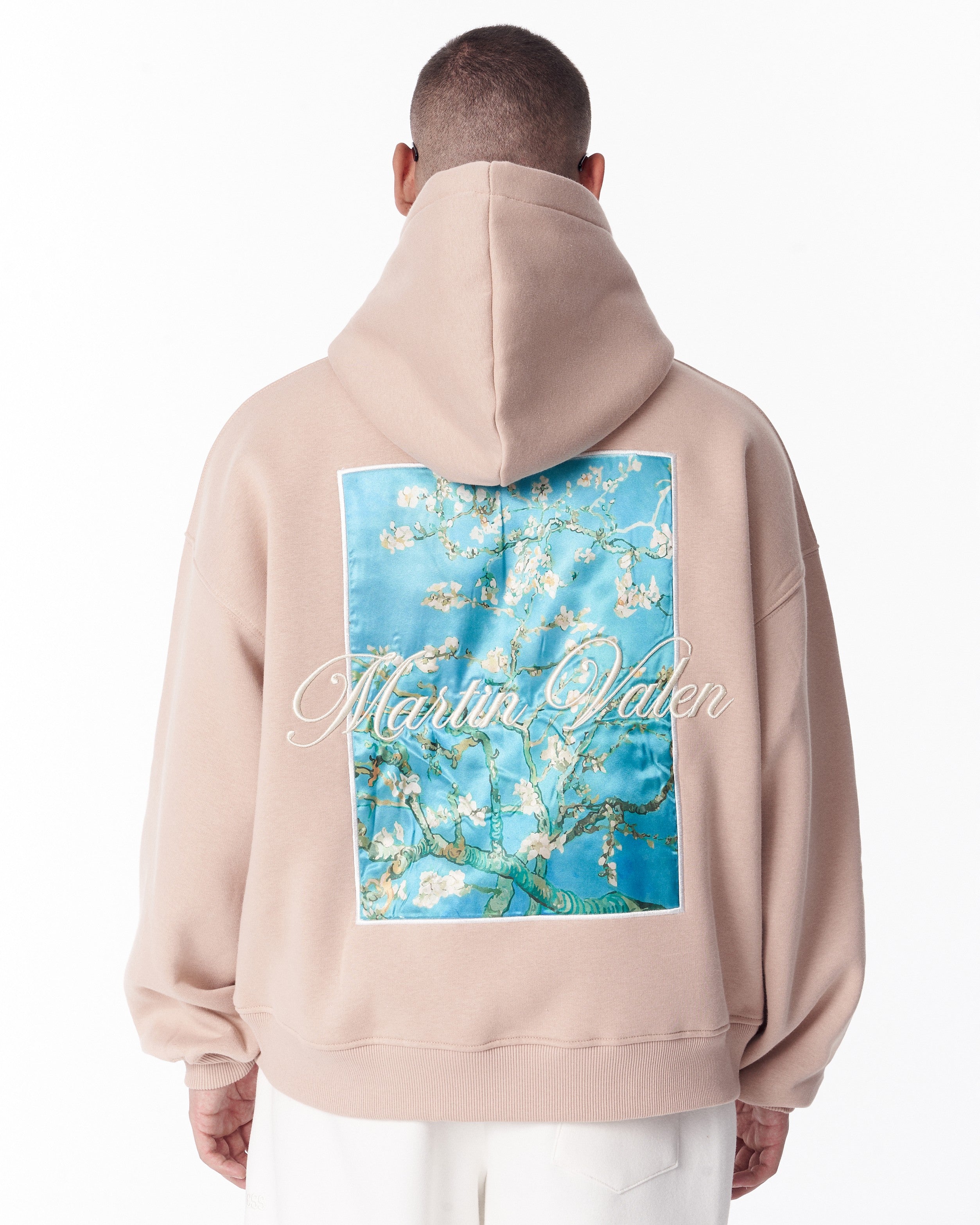 Van Gogh Blossoms Beige Oversized Hoodie | Martin Valen