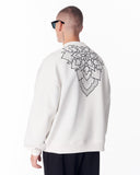 Embroidery Mandala White Oversized Sweatshirt (8)