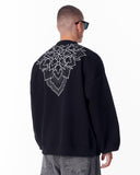 Embroidery Mandala Black Oversized Sweatshirt (6)
