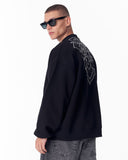 Embroidery Mandala Black Oversized Sweatshirt (7)