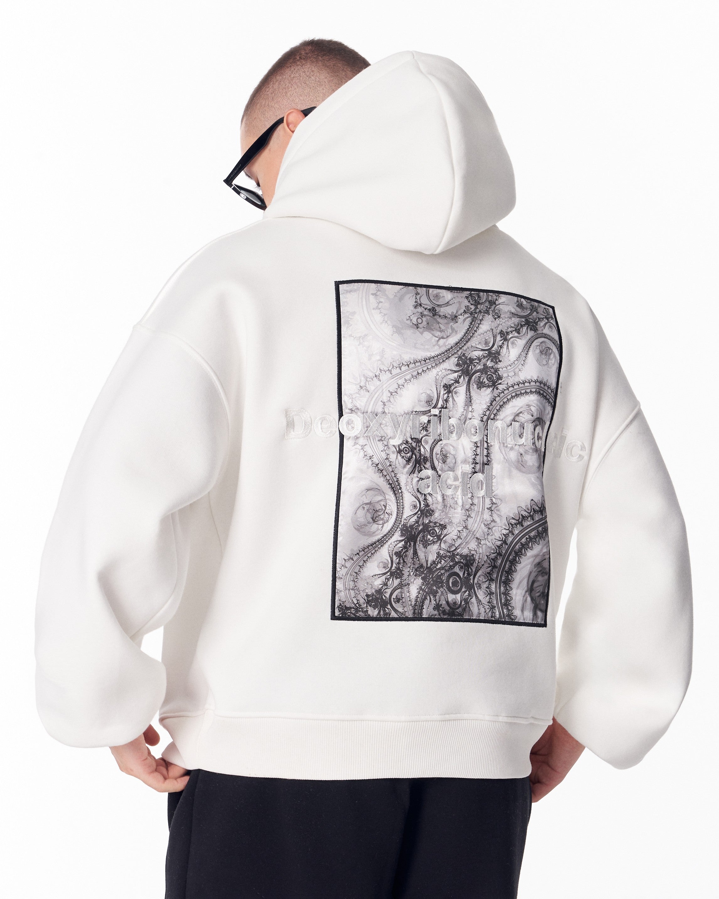 Urban DNA Applique Patch White Hoodie | Martin Valen