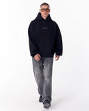 Gothic Depth Applique Patch Black Oversized Hoodie (10)