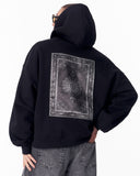 Gothic Depth Applique Patch Black Oversized Hoodie (9)