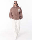 Applique Lace 3D Embroidery Hoodie Brown (9)