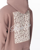 Applique Lace 3D Embroidery Hoodie Brown (2)