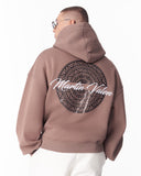 Mandala Shining Print with 3D Embroidery Hoodie Brown (3)
