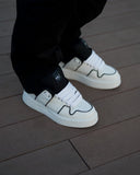 Bulky White Sneakers With Black Line and Tongue (9)