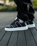 Bulky Black Sneakers With White Line (6)