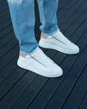 Axino Men's Casual White Sneakers With Beige Details (8)