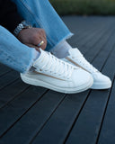 Axino Men's Casual White Sneakers With Beige Details (9)