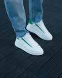 Axino Men's Casual White Sneakers With Green Details (6)