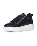Chunky Sneakers Designer Zipper Shoes Black-White (2)
