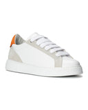 Women's Rool Court Leather Sneakers in White Orange (2)