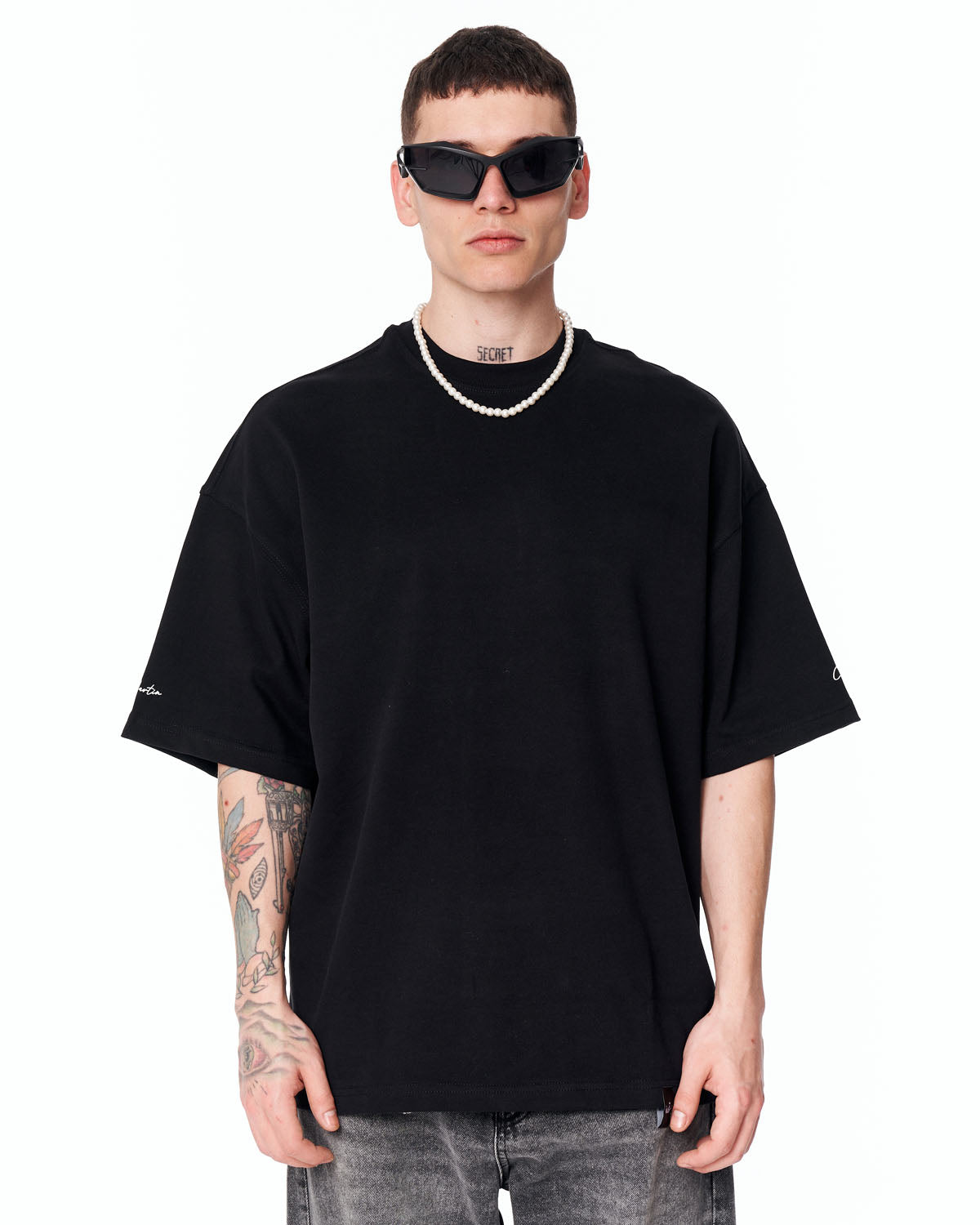Men's Extra Oversized Basic Black T-shirt | Martin Valen