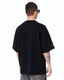 Men's Extra Oversized Basic Black T-shirt with wide sleeves and relaxed oversized fit