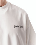 Men's Oversized Martin Valen Screen Printed White Heavy T-Shirt with relaxed oversized fit and short sleeves