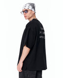 Because Text Print Oversized Black T-Shirt in black cotton streetwear style