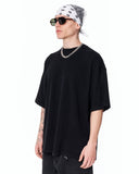 Follow The Stream Oversized Black T-Shirt styled with black washed denim