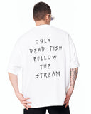 Follow The Stream witte oversized T-shirt