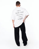 Follow The Stream Oversized White T-Shirt in white cotton streetwear style