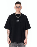 Look Mom Text Print Oversized Black T-Shirt with white statement lettering