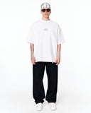 Look Mom Text Print Oversized White T-Shirt for everyday streetwear comfort