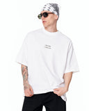 Look Mom Text Print Oversized White T-Shirt with urban streetwear typography