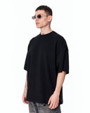 Loved Me Heart Graphic Oversized Black T-Shirt with heart graphic print