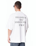 Loved Me Text Print Oversized White T-Shirt with relaxed oversized fit