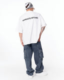 Namaste Streetwear Oversized White T-Shirt with bold typography artwork