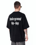 Underground Hip Hop Oversized Black T-Shirt with oversized relaxed fit