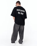 Underground Hip Hop Oversized Black T-Shirt with bold underground graphic print