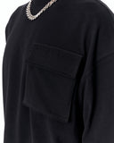 Utility Pocket Oversized Black T-Shirt with relaxed streetwear design