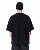 Utility Pocket Oversized Black T-Shirt with minimal utility pocket