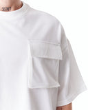 Utility Pocket Oversized White T-Shirt in soft white cotton style