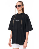 Embroidery Mandala Oversized Black T-shirt with oversized fit