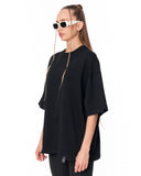 Follow The Stream Black Oversized T-Shirt with bold back slogan
