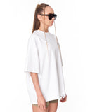 Follow The Stream White Oversized T-Shirt in soft white cotton fabric