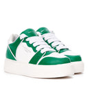 Martin Valen Green-White Bicolor High Sneakers rear three-quarter view