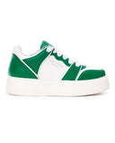 Martin Valen Green-White Bicolor High Sneakers side view