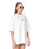 Look Mom Text Print White Oversized T-Shirt with bold slogan detail